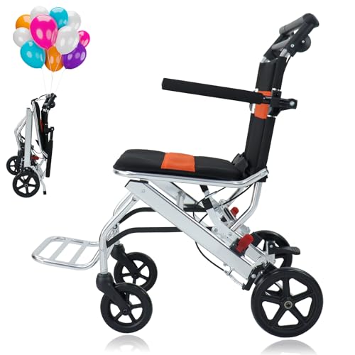 Silla de ruedas plegable portátil, silla de ruedas de viaje...