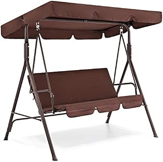 Best Choice Products 2-Person Outdoor Large Convertible Canopy Swing Glider Chair w/Removable Cushions