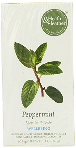 Heath and Heather Organic Peppermint Herbal Infusions 20 Teabags (Pack of 6, Total 120 Teabags)