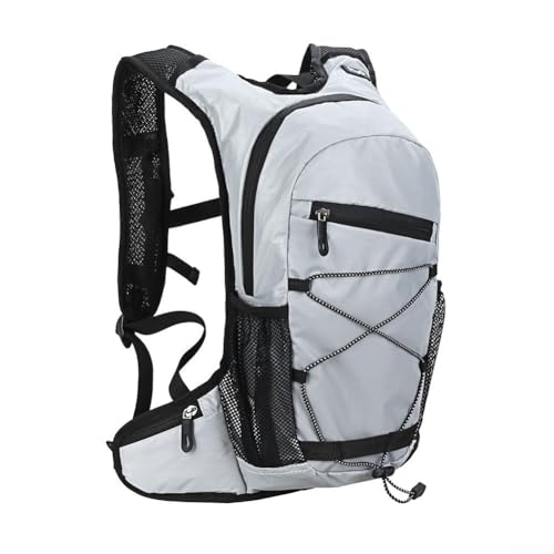 Niceminiwall Bolsa de senderismo al aire libre para bicicleta, reflectante, mochila de ciclismo de gran capacidad (gris)
