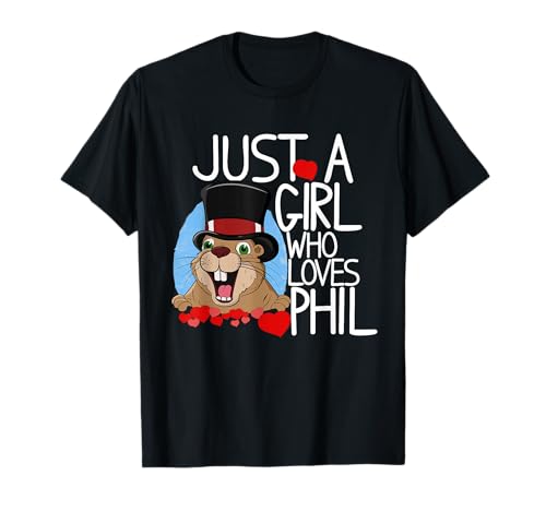 Punxsy Phil's Cute Groundhog Day Holiday Design For Girls- T-Shirt