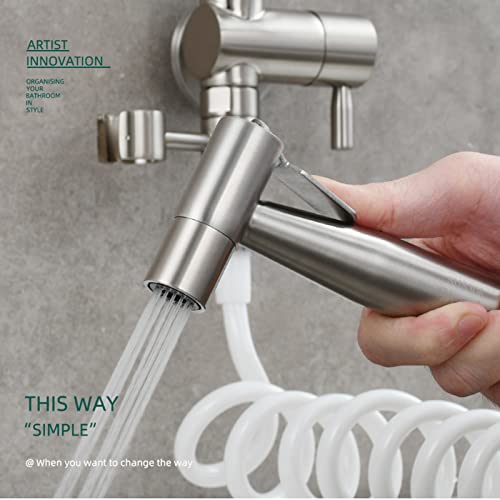 LWX Pot Filler Wasserhahn Wandhalterung, Hand-Bidet-Sprayer, Doppelgelenk-Schwenkarme, Klappbarer Wasserhahn Aus Massivem Messing, Einhebel-Badezimmerhahn Aus Messing,Chrome - Image 7