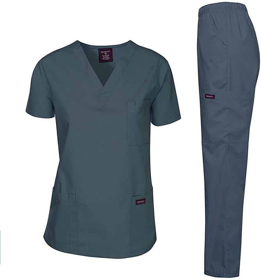 Dagacci Scrubs for Men Set - V-Neck Scrub Top and Cargo Pants - 8 Pockets Men Scrubs Set - Image 3