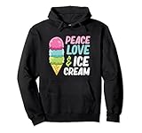 Eiscreme Peace Love und Eiscreme Pullover Hoodie