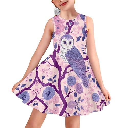 Girls Casual Daily Summer Outfits Dress Cute Sleeveless Loose Fit and Flare Dress Flowy Swing A Line Sundress Green