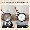 2 Pack Gas Stove Heat Diffuser Plate, Round Fast Defrosting Tray Aluminum Non-Stick Coating Cookware Simmering Thawing Plate Conduction Multifunctional, Flame Guard Protection Stovetop (9.3 inch) #5