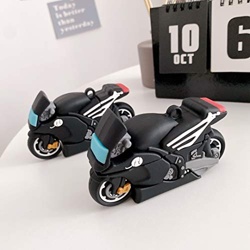 Ifunny Case 3D Cartoon Cool Motorcycle Design Man Boys Kids Shockproof Keychain Protective Soft Silicone Case For Airpods Pro/Airpods 3[2019] (Motorcycle) #TOP6