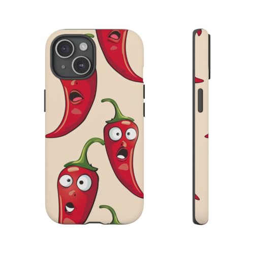 Coque iPhone 15 piment rouge rigide anti-trace de doigts