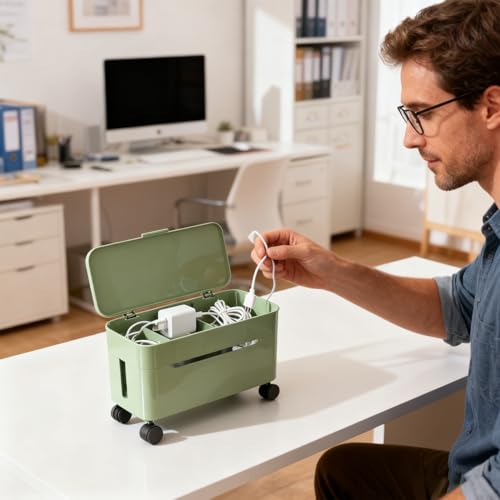 Rangement du cordon et boîte de câbles pour un bureau soigné