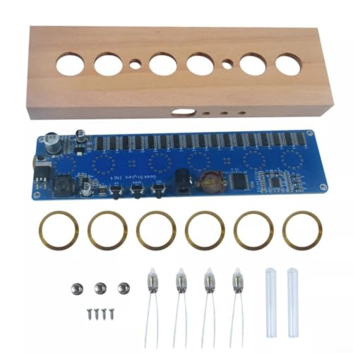 Reloj Nixie IN-14 kit de construcción de 6 dígitos con retroiluminación RGB y carcasa 8