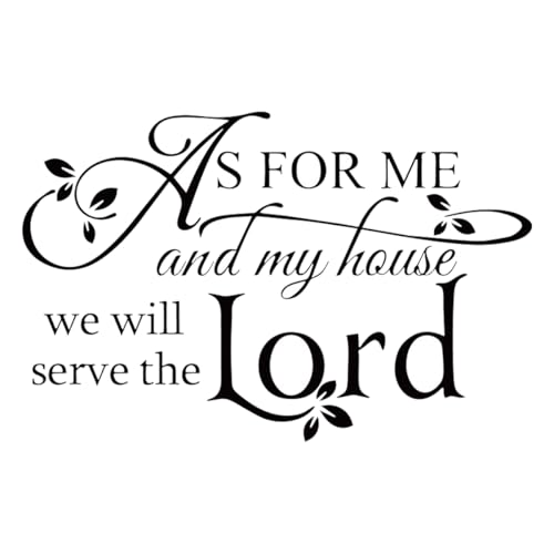 Ticha Quant à moi et à ma maison, nous servirons l'Éternel. Sticker mural religieux en vinyle, verset biblique, décoration chrétienne pour la maison, 56 x 36 cm.