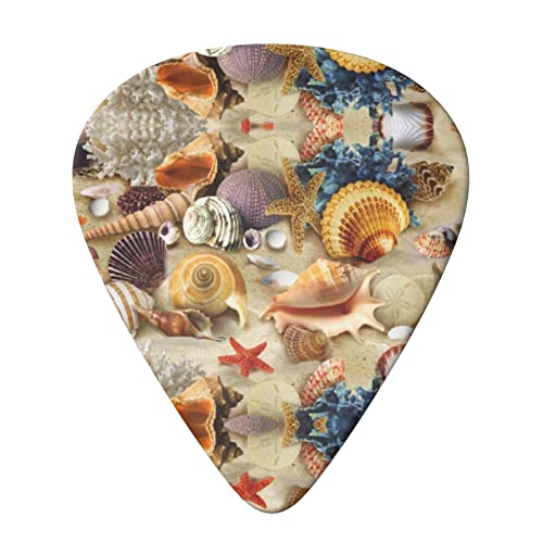 Starfish Seashell Sandy Beach Lot de 6 médiators pour guitare acoustique, guitare électrique, basse, ukulélé – fins… - Les Beatles, Paul McCartney, John Lennon, RIngo Starr, George Harrison Starfish Seashell Sandy Beach Lot de 6 médiators pour guitare acoustique, guitare électrique, basse, ukulélé – fins… – Image 4