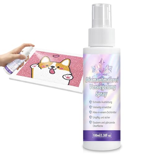 Diamond Painting Versiegelung Spray 100ml, Schnell Trocknend, Schützt Ihre Kunstwerke & Verleiht Strahlenden Glanz, Langanhaltende Haftung, Verhindert Staub & Strassstein Verlust, Einfache Anwendung
