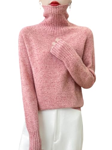 RUCPUW 100% Merino Wool Sweaters Women's Female Turtleneck Fall Winter