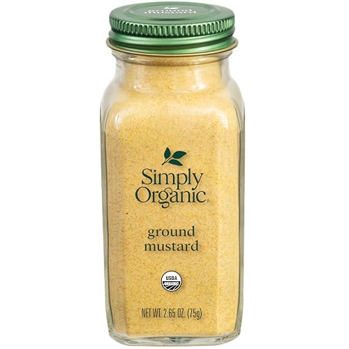Simply Organic Ground Mustard Seed, 3.07-Ounce, Organic Ground Yellow Mustard Seeds, Robust Flavor, Kosher, Non Irradiated