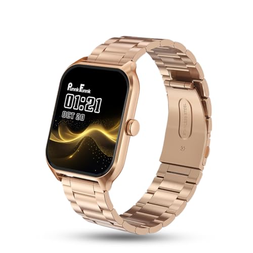 Image of PunnkFunnk NovoLux HD Display Smartwatch for Men & Women Answer /Make Calls, Heart Rate Monitor, 113+ Sports Modes, Step Counter, IP68 Waterproof, Compatible with Android & iOS(Metal Gold)