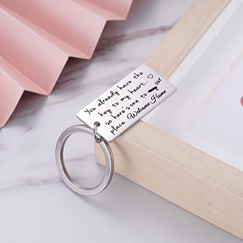 Key To Our Home Keychain, First Home Keyring Gifts For Boyfriend, Moving In Together Key Chain, New Apartment Gift For Couples, House Warming Gift For Girlfriend, Homeowners Gift #TOP3