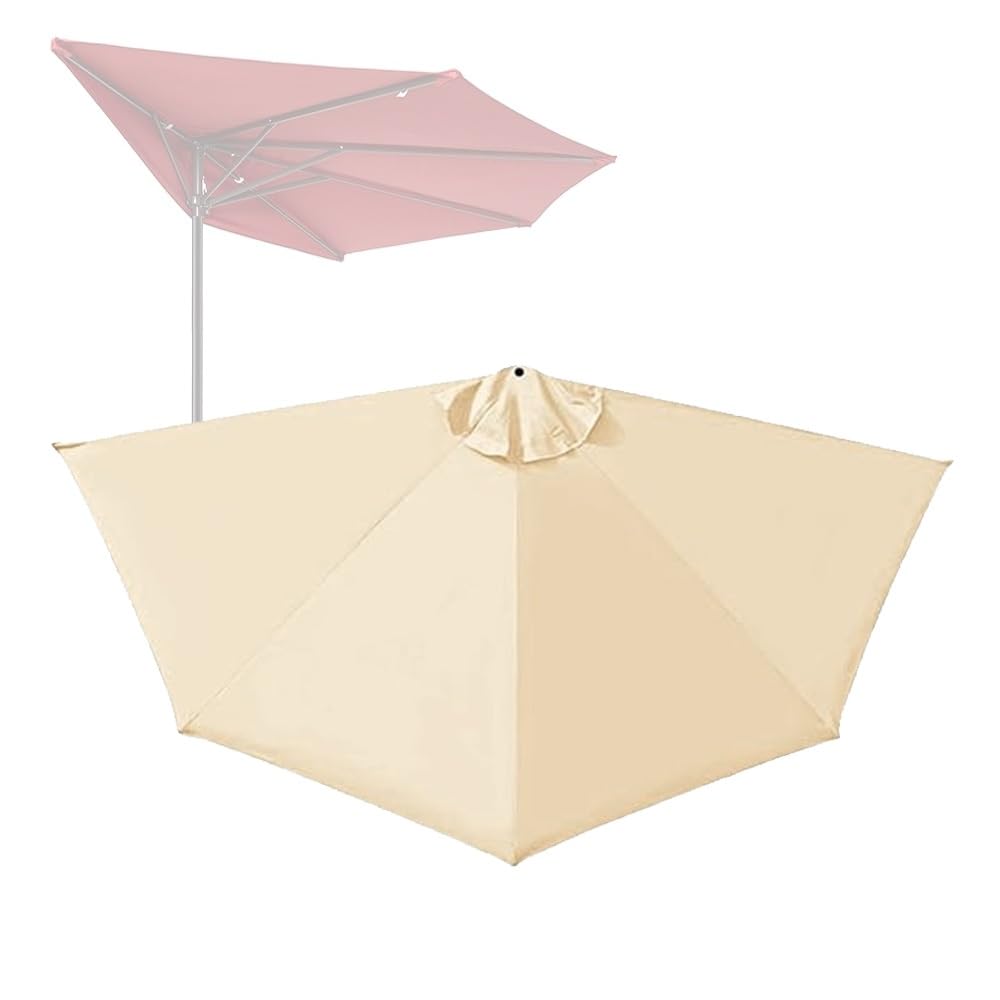 SKINCATE 9Ft Umbrella Replacement Canopy Cover Half Umbrella Replacement Top Half Round Umbrella Replacement Cloth, 5 Ribs, For Balcony, Townhouse (Color : Sand, Size : 270cm/9ft-5ribs) — image 1