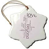 3dRose Love Beyond Words Poetry Inspiration - Ornaments (ORN_29527_1)