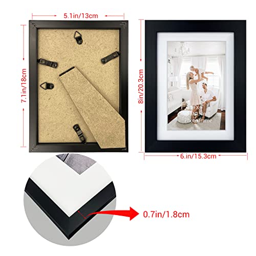 Giftgarden® Holz Bilderrahmen 10×15 für Bildergalerie Wanddeko 12er schwarz - 2