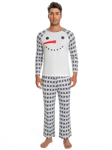 Matching Couple Christmas Pajamas Long Sleeve Tops and Pants with Pocket3