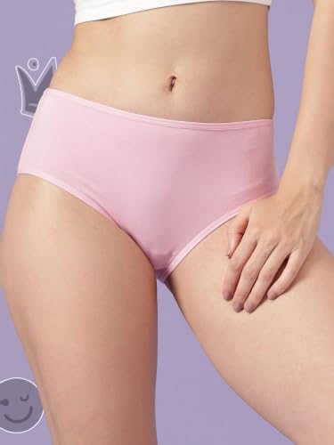 Image of Clovia Chuddy Buddies Cotton Printed Back Hipster Panties for Women Combo -Pack of 3- Multicolor