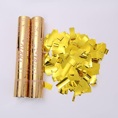 Gold Confetti Cannons, 6 Packs Confetti Poppers, Party Confetti Shooters for Celebrations,Birthday,Wedding,New Year's Eve,Graduation,Baby Shower,Anniversary (Gold)