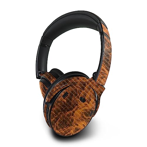Image of MightySkins Carbon Fiber Skin Compatible with Bose QuietComfort 45 Headphones Burning Up | Protective, Durable Textured Carbon Fiber Finish | Easy to Apply | Made in The USA