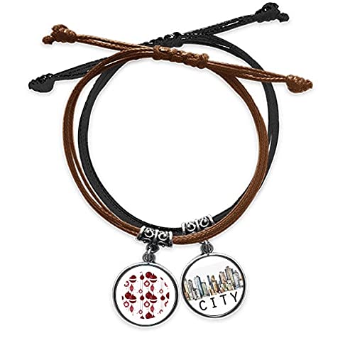 Bracelet corde main en cuir rouge blanc sidi : idée décoration de noël