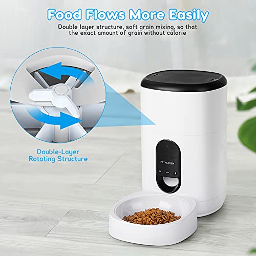 Automatic Cat Feeder, Auto Pet Feeder 4L Timed Dog Food Dispenser 2.4G WiFi Enabled Smart Cat Feeder with APP Portion… - Image 4
