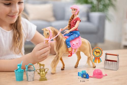 Image of Lyla Alia Horse Paradise Doll Set - 33 cm Horse Riding Doll with Saddle & 10+ Accessories | Equestrian Role Play Toy for Girls Age 3+