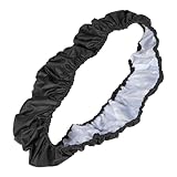 Happyyami 6holes Trampoline Protector Cover Spring Pad for Round Trampolines Durable Anti-Collision Cushion for Boy Girl Easy Installation Outdoor Accessory Black