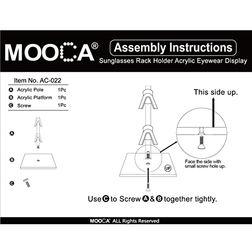 Mooca 2 Piece Set Acrylic Eyeglasses Frame Riser Display Stand Sunglasses Rack Sunglasses Rack Holder Acrylic Eyewear Display (2 Frames For Each Holder) #TOP6