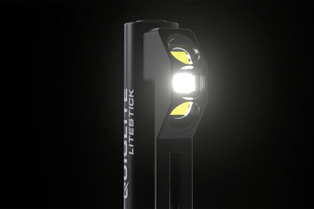 Tactical LiteStick 200 Lumens USB Rechargeable Programmable Pocket LED Flashlight - 1 Red, and 2 White LED Lights