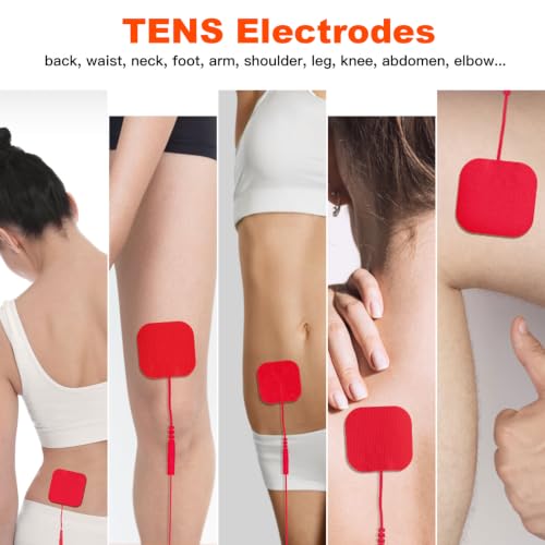 Image of 24 Pack 2''X2'' Large TENS Unit Electrode Pads, Red