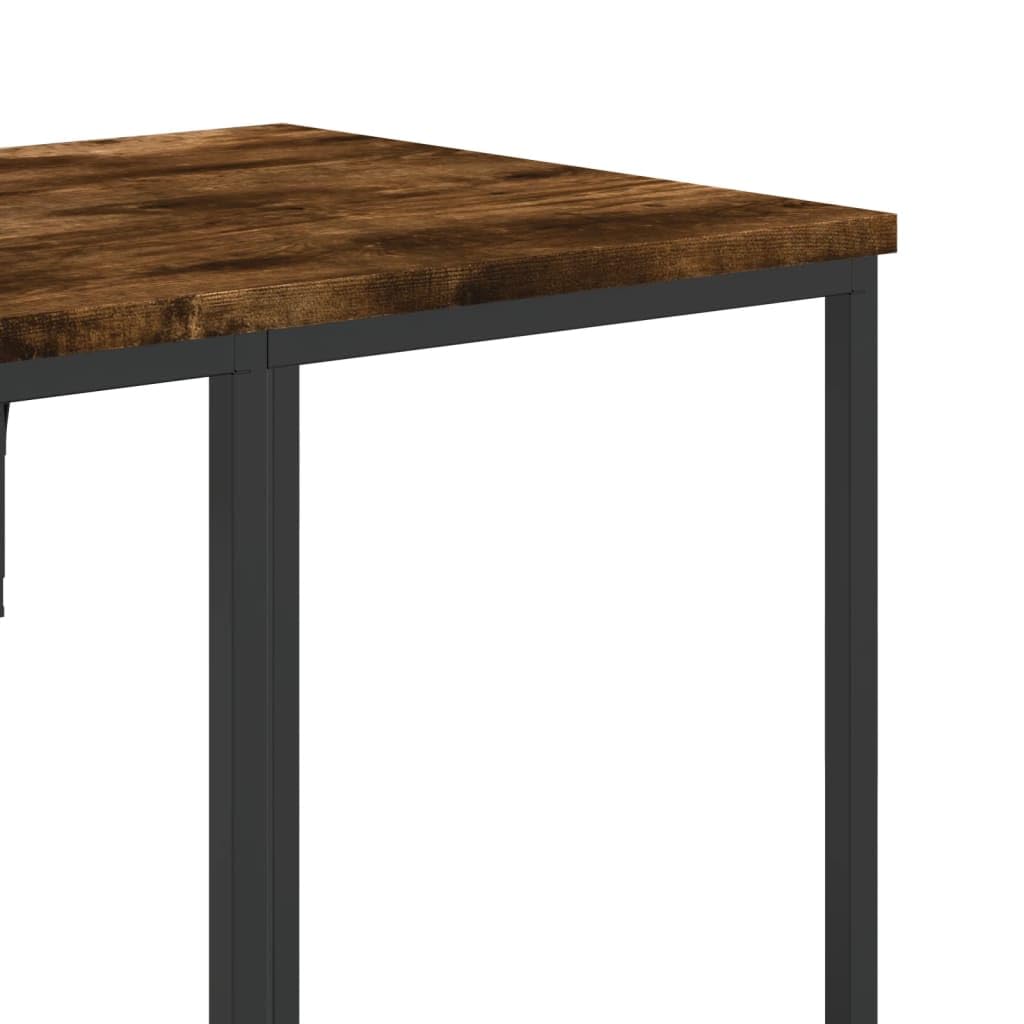 Kleiderständer mit Ablagen aus Räuchereiche Holzwerkstoff, Metall Rahmen, freistehend, stabil, platzsparend, 97 x 40 x 180 cm, Garderobenständer mit Rollen