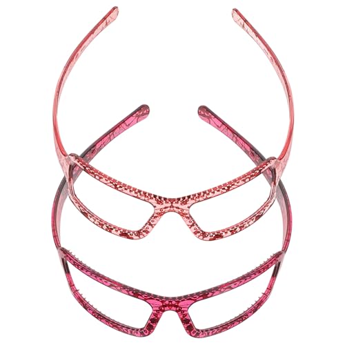 ERINGOGO Bandeaux pour Cheveux de Lunettes 2 Pièces Taille Unique Bandeaux la Mode pour Femmes et Filles Lavage du Visage Spa Accessoires Coiffure Esthétiques Couleurs Rouge Clair et Rouge Foncé