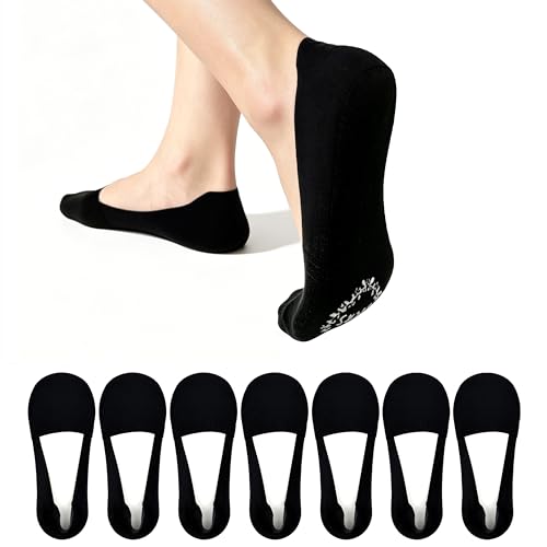 STARNAL No Show Socks Womens Low Cut Non Slip Thin Silk Nylon Footies Invisible Liner Socks for Flats Loafers 7 Pairs