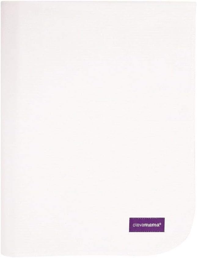 ClevaMama Tencel Waterproof Bed Protector Sheet - Toilet Training Sleep Mat in Reusable and Washable for Incontinence Accidents White, 70x90 cm