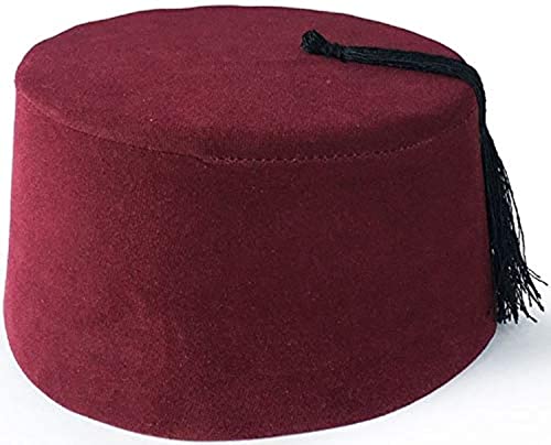 BAYKUL Dr. Who Turkish Shriner Fez Hat Felt Arabian Moroccan Aladdin Abu Costume Tassel (Red)