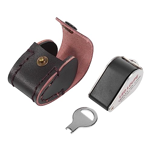 Swiixxer Lupa de Triplete de Lupa de Aumento de Joyero 10X con 6 LED de Luz Ultravioleta de 21 Mm para Gemas, Joyas, Monedas, Sellos, Etc.