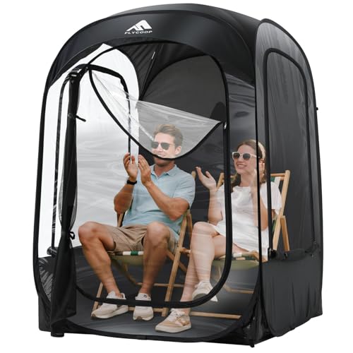 Sports Tent Pop Up Shelter: Flycoop Weather Sports Pod for 1-2 Person Shelter in Winter Portable Camping Pop up Tents Outdoor Cold Weather Screen Bubble House Pod Shade (Black,M)