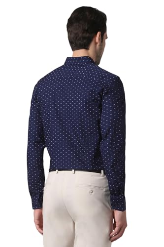 Image of Peter England Men's Cotton Slim Fit Ditsy Printed Full Sleeve Shirt