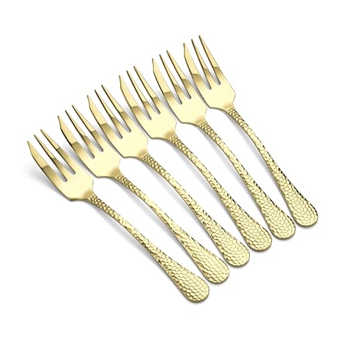 Arthur Price CAVA0131 6 Pastry Forks, Stainless Steel, Gold