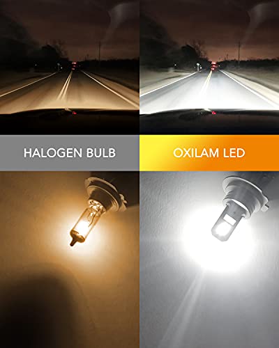 Oxilam H7 Led Bulbs Non-Polarity, 6500K Cool White 8 Led Chips No Dark Spot, 1:1 Design No Adapter Required, All-In-One Conversion Kit For Hi/Lo Beam Fog Lights Replacement, Pack Of 2 #TOP6