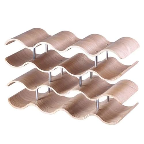 Soporte para botellas de vino 4 niveles de madera miniatura 3