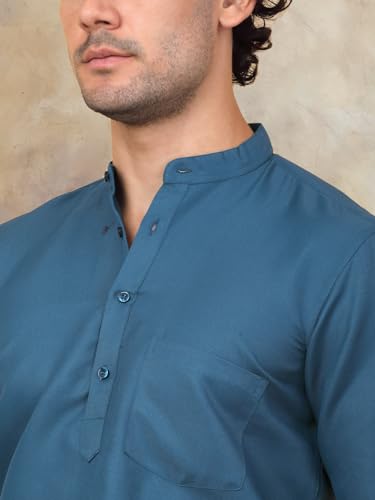Image of Jompers Men's Cotton Regular Fit Solid Short Kurta
