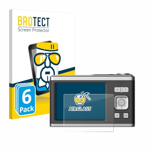 brotect Glass Screen Protector Film compatible with Rollei Compactline 10X (6 Pack) - Glass-Foil 9H Protection [Scratch Resistant, High Clarity]