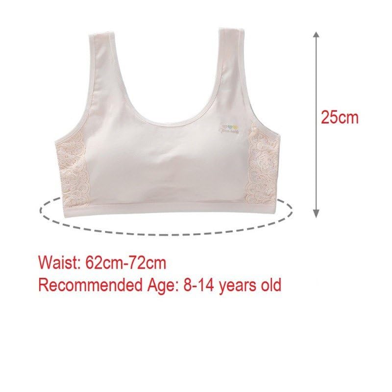 Katutude 4 Pack Seamless Sports Bra Girls Training Bra with Pads Breathable Cotton Bras Stretch Bralette for Girls 8-14 Years2