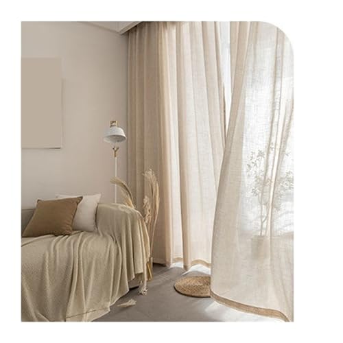 Rideau lin sur mesure pour balcon et grand salon